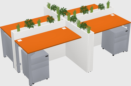 Rectangular shared desk