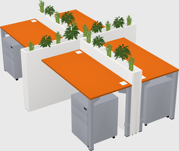 Rectangular shared desk