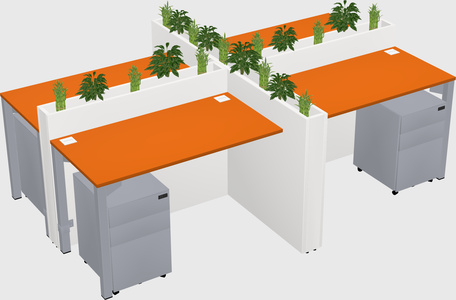 Rectangular shared desk