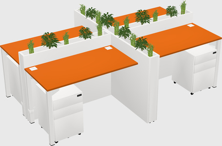 Rectangular shared desk