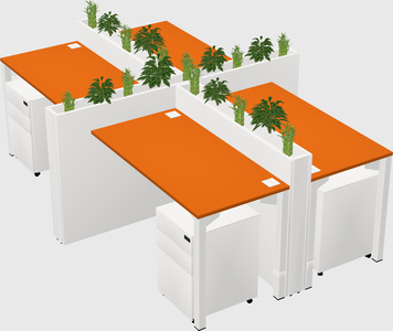 Rectangular shared desk
