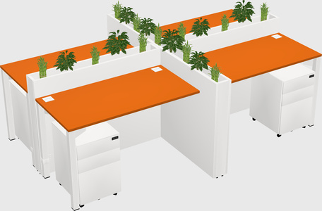 Rectangular shared desk