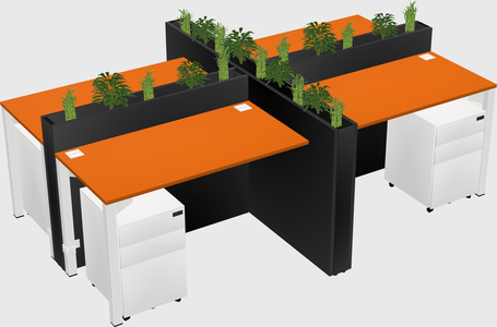 Rectangular shared desk
