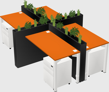 Rectangular shared desk