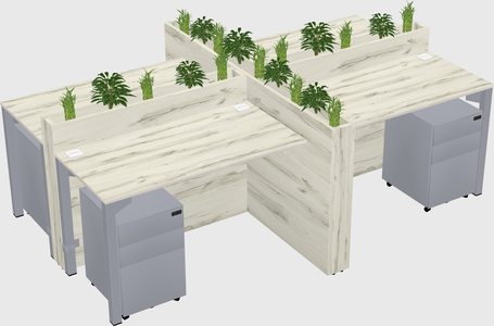 Rectangular shared desk