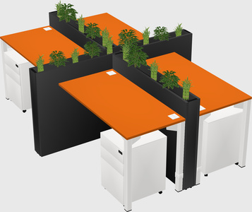 Rectangular shared desk