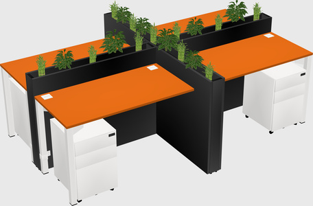 Rectangular shared desk