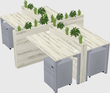 Rectangular shared desk