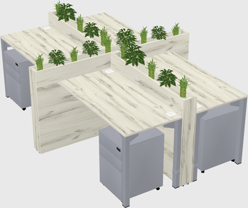 Rectangular shared desk