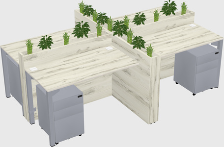 Rectangular shared desk