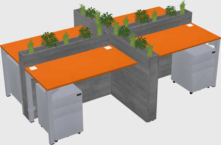 Rectangular shared desk