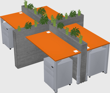 Rectangular shared desk