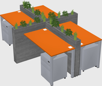 Rectangular shared desk
