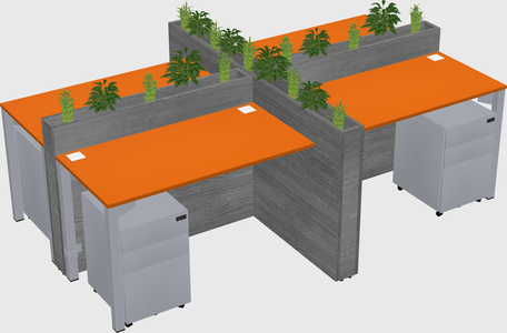 Rectangular shared desk