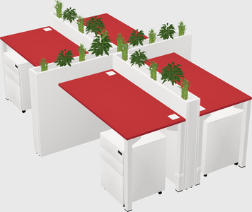 Rectangular shared desk