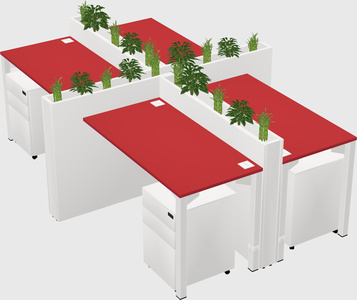 Rectangular shared desk
