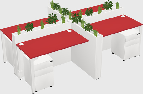 Rectangular shared desk