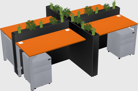 Rectangular shared desk