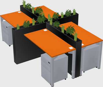 Rectangular shared desk