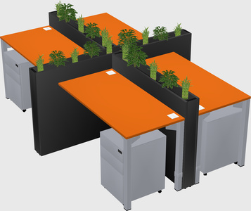 Rectangular shared desk