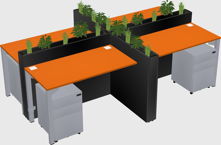 Rectangular shared desk