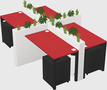 Rectangular shared desk