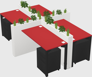 Rectangular shared desk