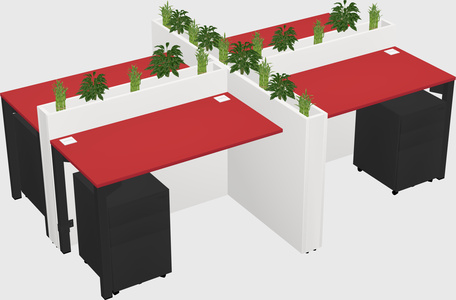 Rectangular shared desk