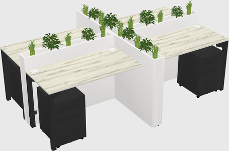 Rectangular shared desk