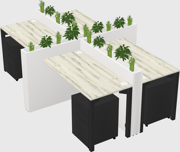 Rectangular shared desk