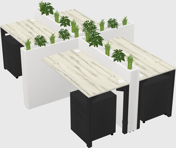 Rectangular shared desk