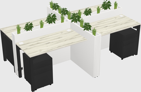 Rectangular shared desk