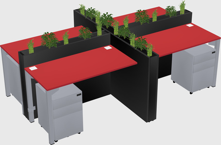 Rectangular shared desk