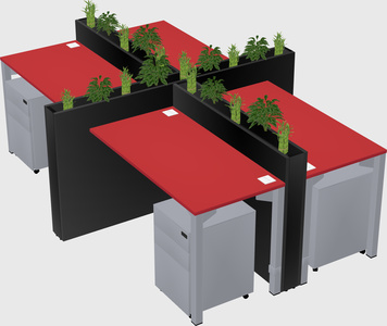 Rectangular shared desk