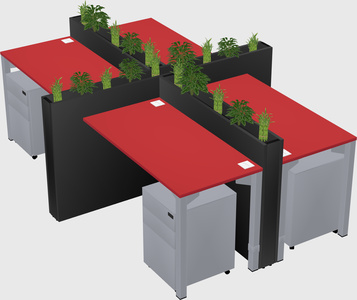 Rectangular shared desk