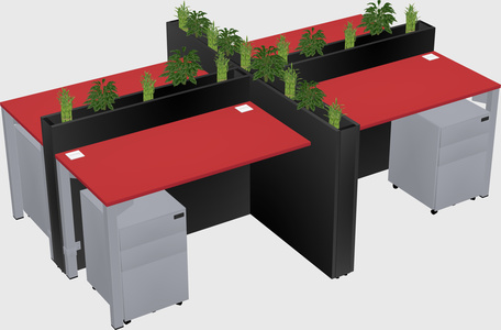 Rectangular shared desk