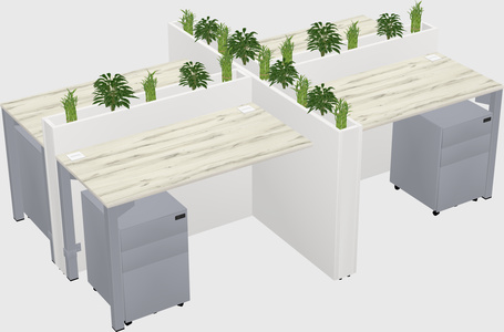 Rectangular shared desk