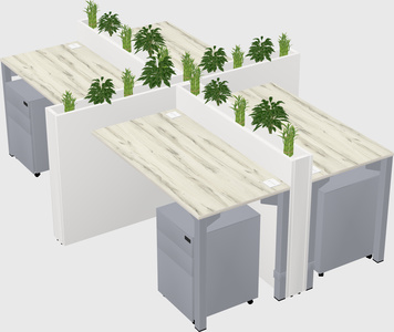 Rectangular shared desk