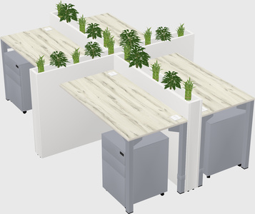 Rectangular shared desk