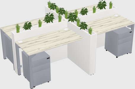Rectangular shared desk