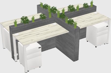 Rectangular shared desk