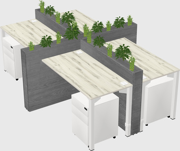 Rectangular shared desk
