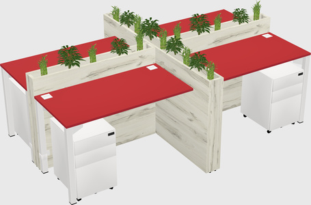 Rectangular shared desk