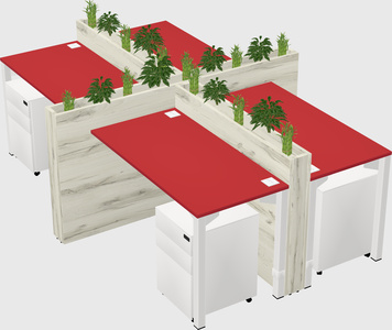 Rectangular shared desk
