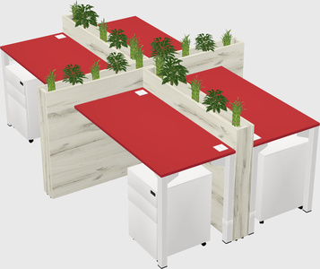 Rectangular shared desk