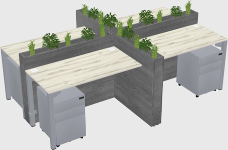 Rectangular shared desk