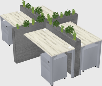 Rectangular shared desk