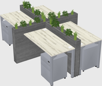 Rectangular shared desk