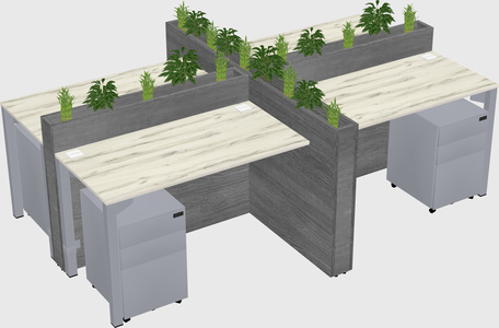 Rectangular shared desk