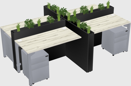 Rectangular shared desk